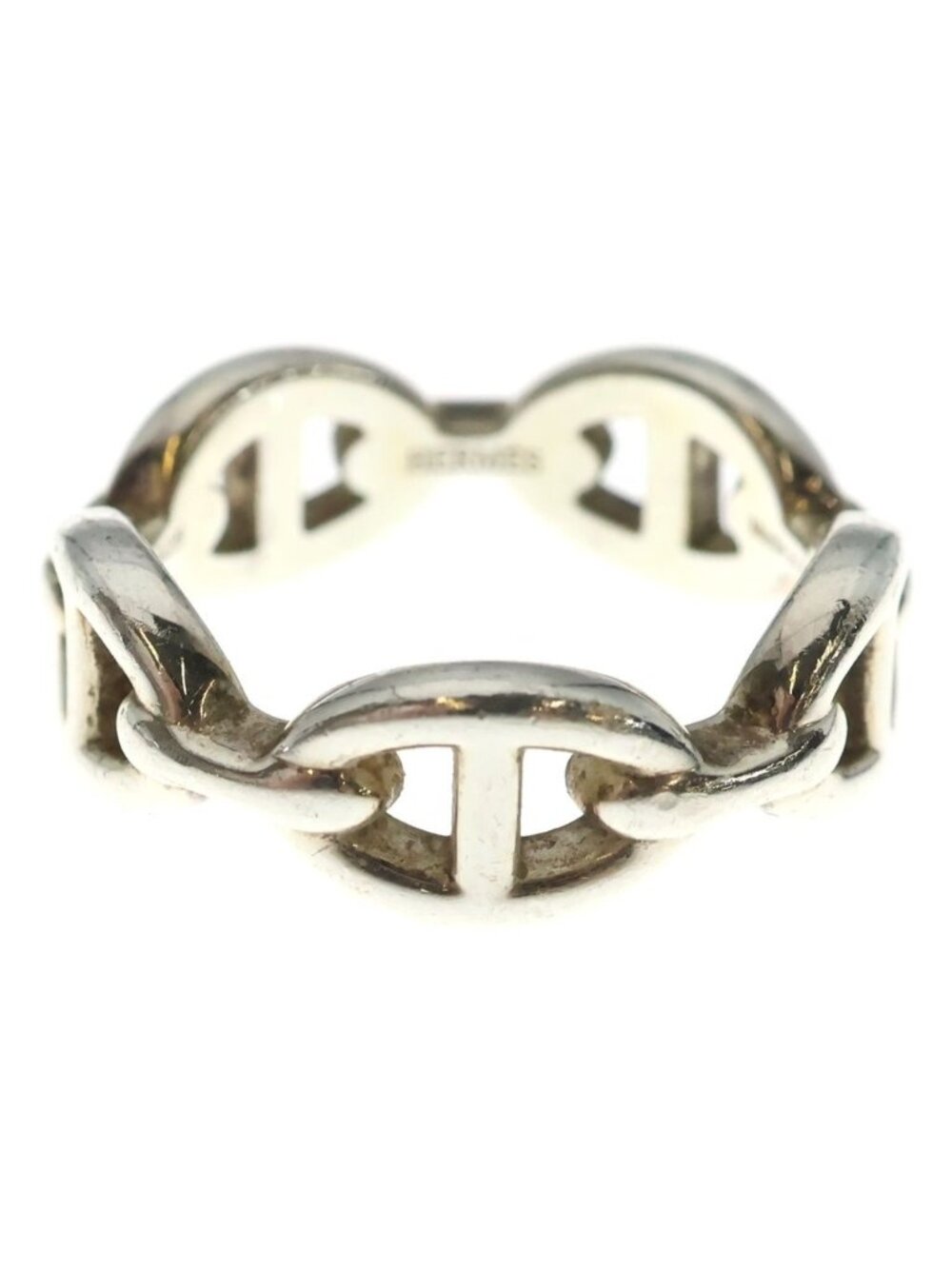 Hermes Chaine D'ancre Enchainee Ring Silver